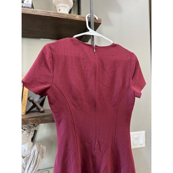 Theory Modern Seamed Fit Flare Mini Dress Red Womens Size 2 - Picture 8 of 11